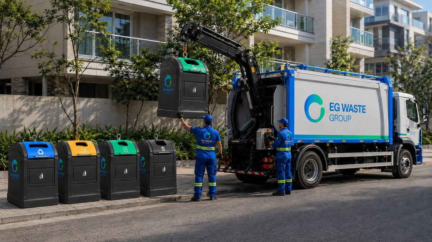 Crane collection at a surface container