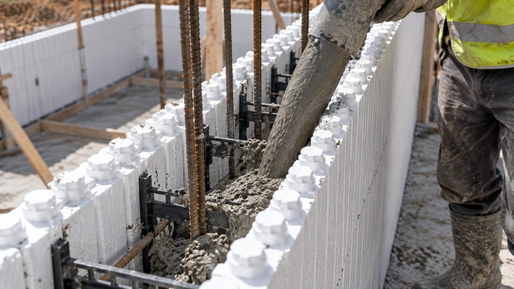 EG Homeblocks - concretagem estrutural do bloco ICF